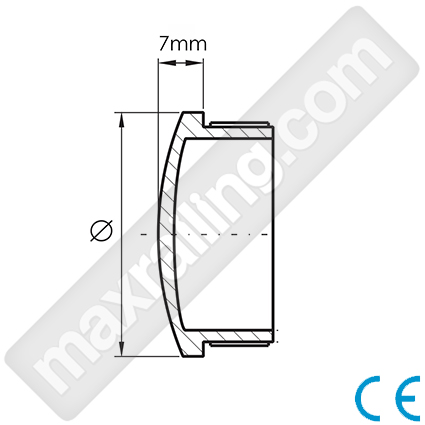 Тапа за тръба 50,8х1,5мм огледална